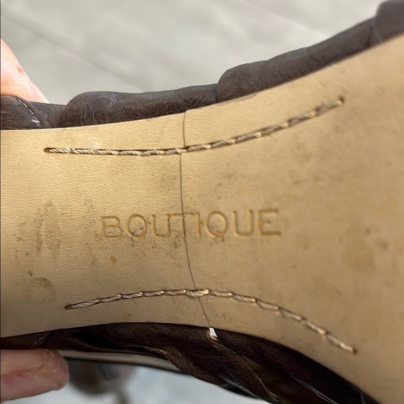 Brown Leather Peep-Toe Strap Ankle Heels, Size 8 - Picture 2 of 12